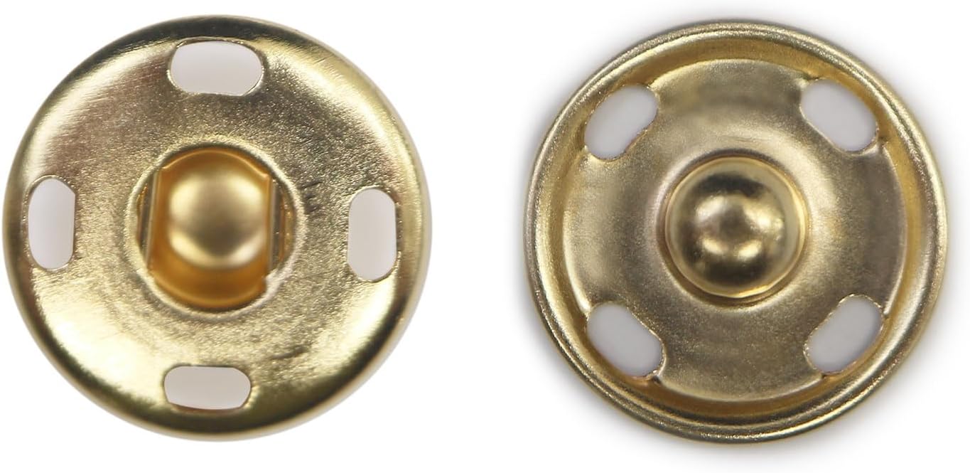 Rakuten - スナップボタン ライトゴールド 15mm 10組入り 縫い付けタイプ 打ち具不要 金 ボタン きらきらぷんぷん丸 B-717