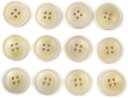 ナットボタン 四つ穴ボタン 【ホワイト】 白 フチ薄 スーツボタン ベーシック ウッド ボタン 12個入り 【18mm】 きらきらぷんぷん丸 B-790