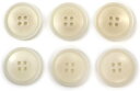 ナットボタン 四つ穴ボタン 【ホワイト】 白 フチ薄 スーツボタン ベーシック ウッド ボタン 6個入り 【25mm】 きらきらぷんぷん丸 B-793
