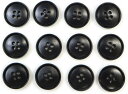 ナットボタン 四つ穴ボタン 【ブラック】 黒 フチ薄 スーツボタン ベーシック ウッド ボタン 12個入り 【18mm】 きらきらぷんぷん丸 B-795