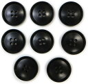 ナットボタン 四つ穴ボタン 【ブラック】 黒 フチ薄 スーツボタン ベーシック ウッド ボタン 8個入り 【23mm】 きらきらぷんぷん丸 B-797