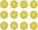 四つ穴ボタン 【イエロー】 黄色 ツヤあり カラー ボタン シャツボタン 12個入り 【18mm】 きらきらぷんぷん丸 B-839