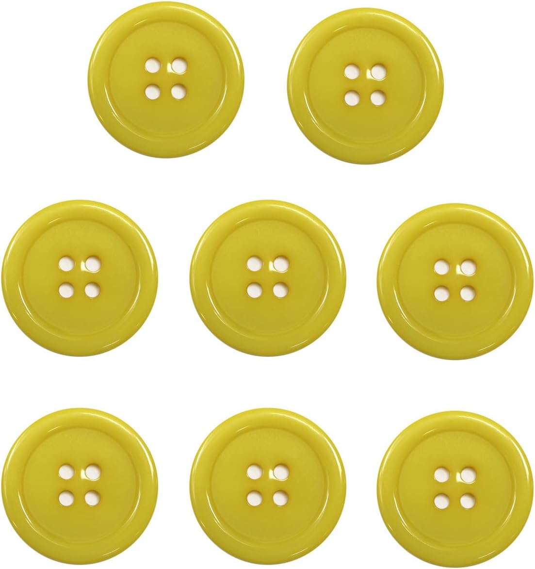 Rakuten - 四つ穴ボタン 【イエロー】 黄色 ツヤあり カラー ボタン シャツボタン 8個入り 【25mm】 きらきらぷんぷん丸 B-841