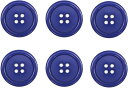 四つ穴ボタン 【ネイビー】 紺色 ツヤあり カラー ボタン シャツボタン 6個入り 【30mm】 きらきらぷんぷん丸 B-866