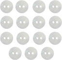 淡水パール 二つ穴ボタン シェルボタン 貝ボタン 貝製 両面 白 ホワイト ボタン 15個入り 【10mm】 きらきらぷんぷん丸 B-898
