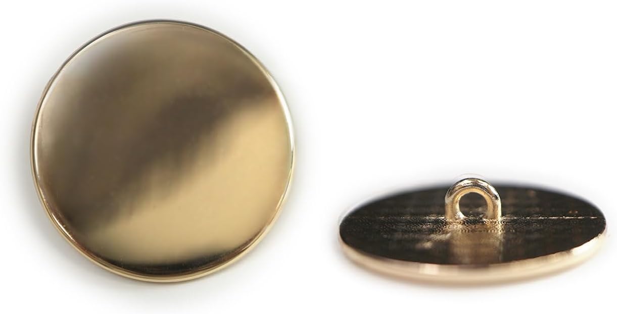 Rakuten - メタルボタン フラット 【ゴールド 鏡面仕上げ】 金 ビジュー 飾り 縫製 袖口 6個入り 【28mm】 きらきらぷんぷん丸 B-776
