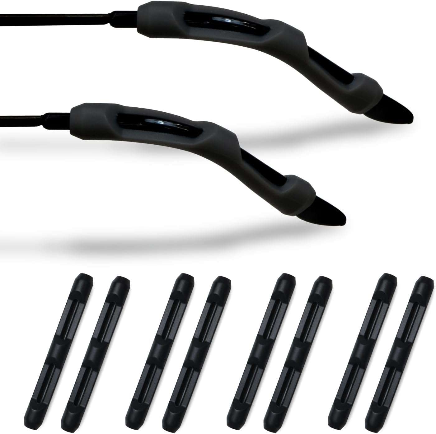 [きらきらぷんぷん丸] 眼鏡 耳 ずれ落ち防止【ブラック】 黒 シリコン メガネ 固定 ストッパー ずれ防..