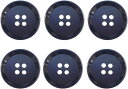 四つ穴ボタン 【ダークネイビー】 紺 ボタン 手触り加工 樹脂ボタン スーツボタン ジャケット 6個入り 【21mm】 きらきらぷんぷん丸 B-875