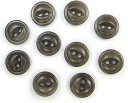 ナットボタン 二つ穴ボタン 【ダークグリーン】 緑 猫目ボタン ベーシック ウッド ボタン 10個入り 【11.5mm】 きらきらぷんぷん丸 B-912