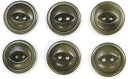 ナットボタン 二つ穴ボタン 【ダークグリーン】 緑 猫目ボタン ベーシック ウッド ボタン 6個入り 【20mm】 きらきらぷんぷん丸 B-915