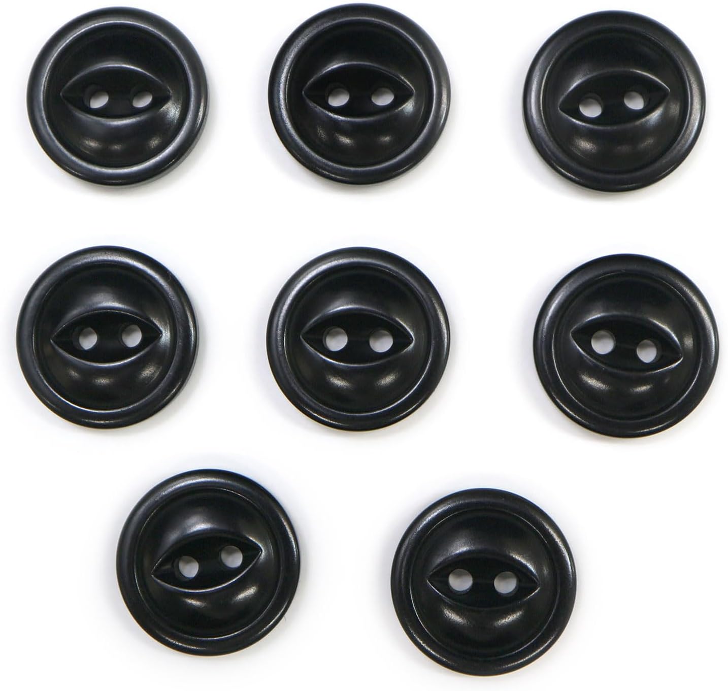 Rakuten - ナットボタン 二つ穴ボタン 【ブラック】 黒 猫目ボタン ベーシック ウッド ボタン 8個入り 【18mm】 きらきらぷんぷん丸 B-918