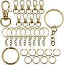 レバーナスカン キーリング 丸カン 3種セット【ゴールド】金 金属 ストラップ キーホルダー パーツ 金具【合計70個入り】きらきらぷんぷん丸 NSKR-046