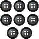 四つ穴ボタン 【ダークグレー】 ボタン 手触り加工 樹脂ボタン スーツボタン ジャケット 8個入り 【15mm】 きらきらぷんぷん丸 B-876