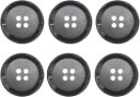 四つ穴ボタン 【ダークグレー】 ボタン 手触り加工 樹脂ボタン スーツボタン ジャケット 6個入り 【21mm】 きらきらぷんぷん丸 B-877