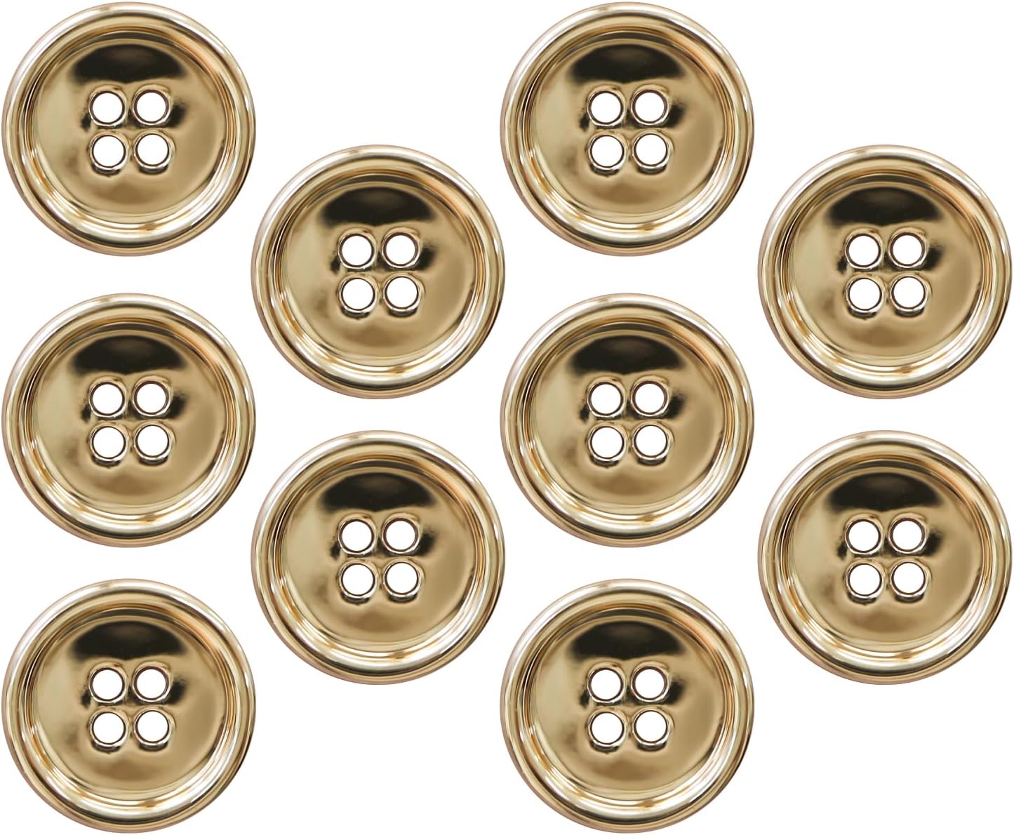 Rakuten - メタルボタン 四つ穴 【ゴールド 鏡面仕上げ】 金 シャツ スーツ 10個入り 【20mm】 きらきらぷんぷん丸 B-209