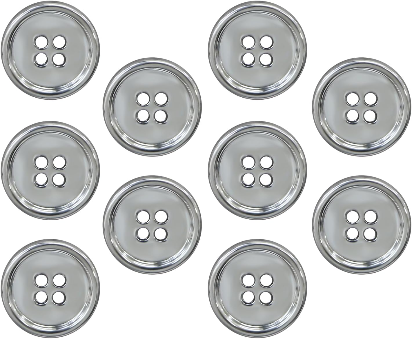 Rakuten - メタルボタン 四つ穴 【シルバー 鏡面仕上げ】 銀 シャツ スーツ 10個入り 【18mm】 きらきらぷんぷん丸 B-216