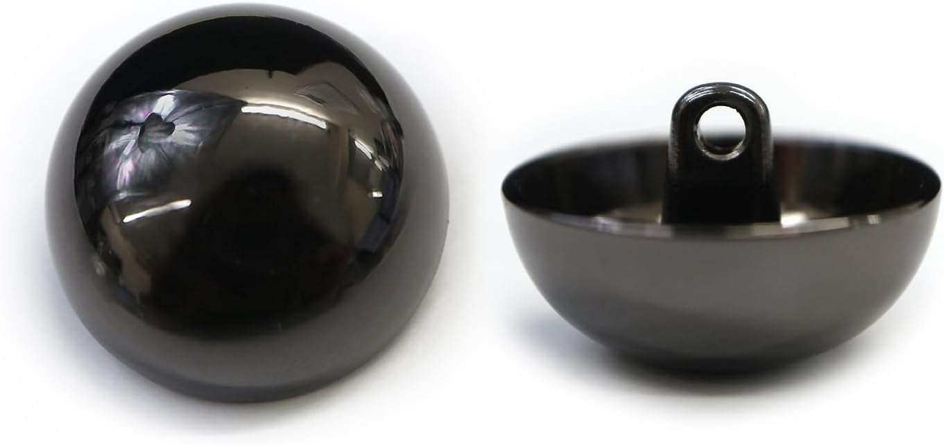 Rakuten - メタルボタン 【ブラック 鏡面仕上げ】 黒 ボタン ビジューボタン 飾りボタン 縫製ボタン 袖口ボタン 10個入り 【20mm】 きらきらぷんぷん丸 B-239