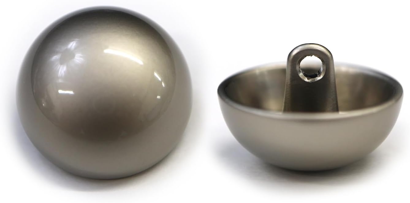 Rakuten - メタルボタン 【シルバー】 銀 ビジュー ドーム型 飾り 縫製 袖口 10個入り 【18mm】 きらきらぷんぷん丸 B-244