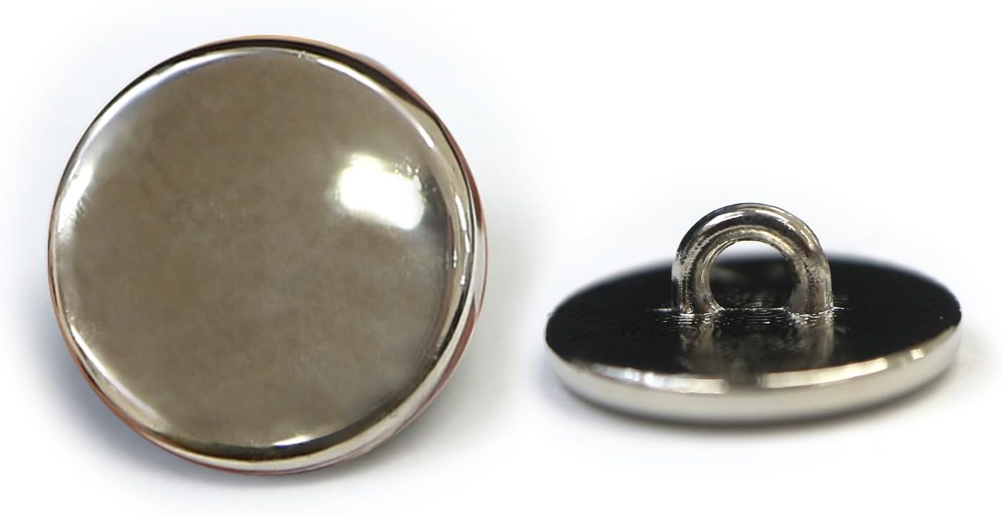 メタルボタン フラット  銀 ボタン ビジューボタン 飾りボタン 縫製ボタン 袖口ボタン 15個入り  きらきらぷんぷん丸 B-291