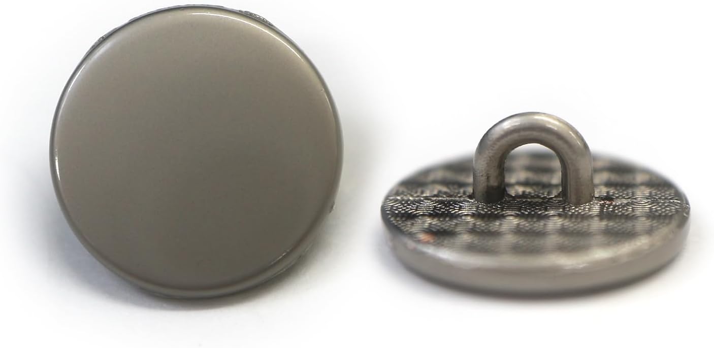 メタルボタン フラット 【シルバー ツヤなし】 銀 ビジュー 飾り 縫製 袖口 15個入り 【12.5mm】 きらきらぷんぷん丸 B-302