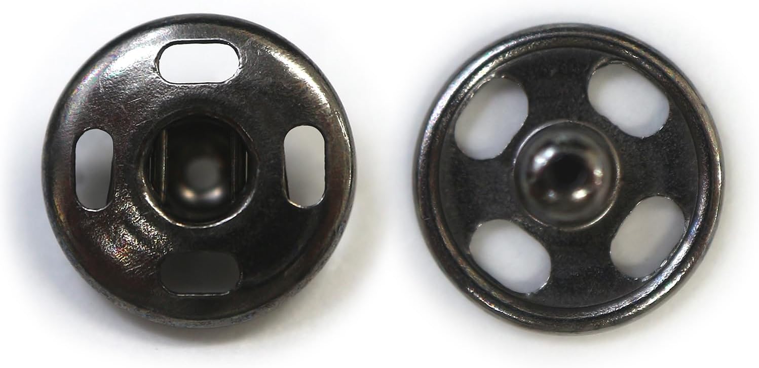 スナップボタン ブラック 7.5mm 10組入り 縫い付けタイプ 打ち具不要 黒 ボタン きらきらぷんぷん丸 B-318