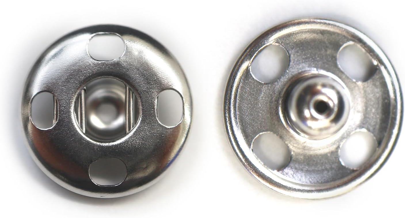 スナップボタン シルバー 12.5mm 10組入り 縫い付けタイプ 打ち具不要 銀 ボタン きらきらぷんぷん丸 B-324