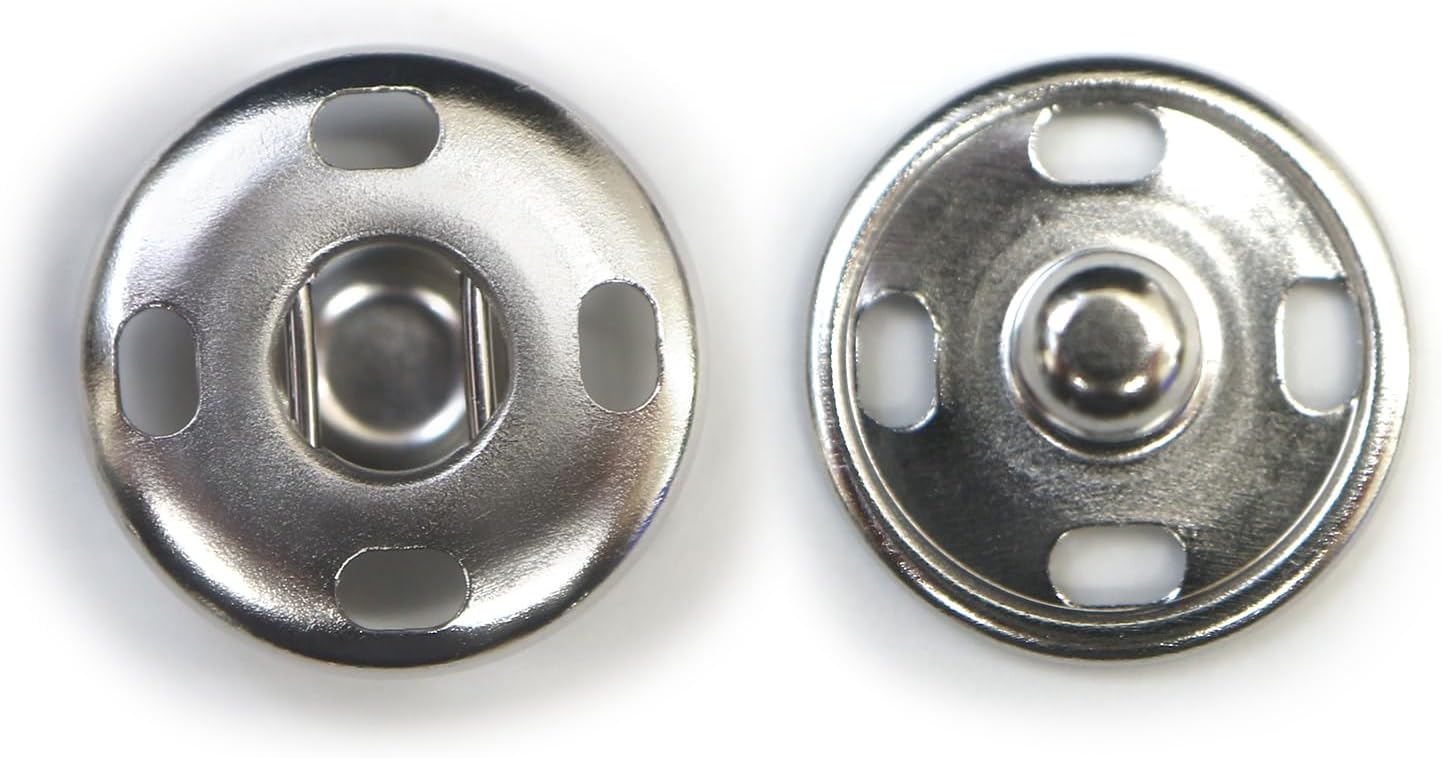 Rakuten - スナップボタン シルバー 15mm 10組入り 縫い付けタイプ 打ち具不要 銀 ボタン きらきらぷんぷん丸 B-325