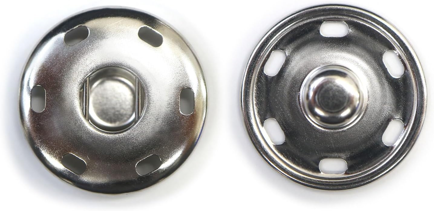 Rakuten - スナップボタン シルバー 25mm 10組入り 縫い付けタイプ 打ち具不要 銀 ボタン きらきらぷんぷん丸 B-330