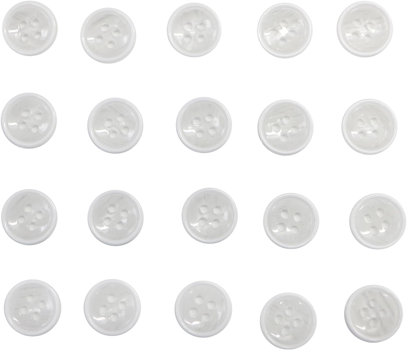 Rakuten - 四つ穴ボタン 【ホワイト】 白 ツヤあり 半透明 ボタン シャツボタン 20個入り 【11.5mm】 きらきらぷんぷん丸 B-349
