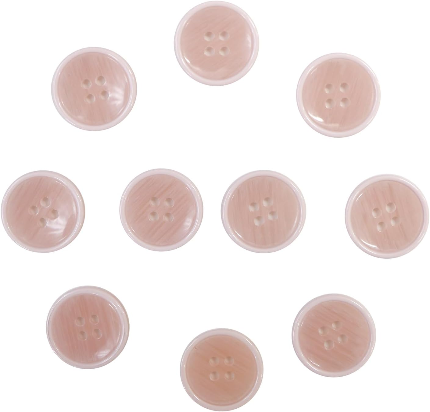 Rakuten - 四つ穴ボタン 【ピンク】 ツヤあり 半透明 パステルカラー ボタン シャツボタン 10個入り 【20mm】 きらきらぷんぷん丸 B-360