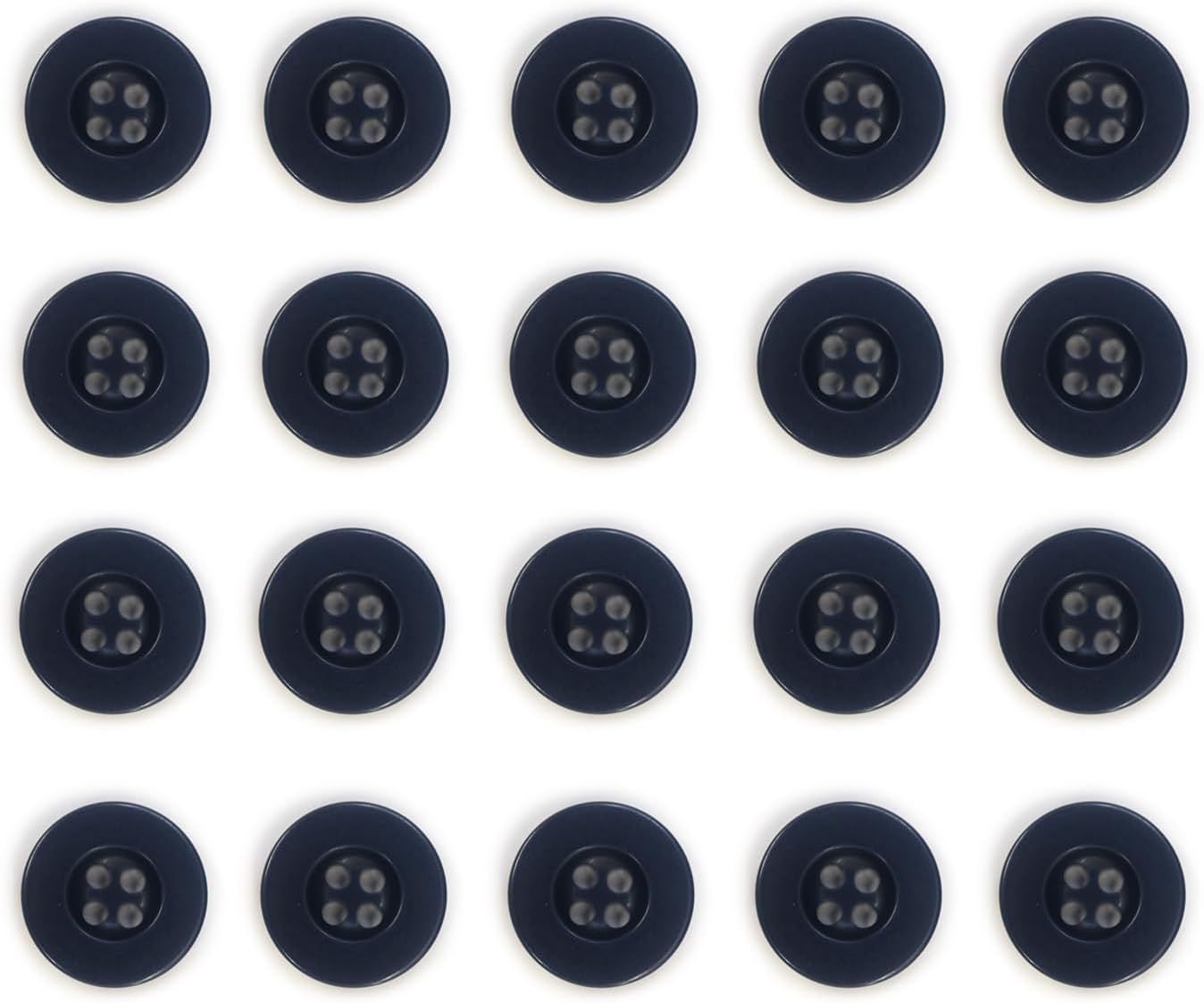 ミリタリーボタン 【ネイビー】 四つ穴ボタン 紺 ボタン 20個入り 【15mm】 きらきらぷんぷん丸 B-403