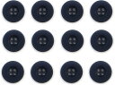 ミリタリーボタン 【ネイビー】 四つ穴ボタン 紺 ボタン 12個入り 【20mm】 きらきらぷんぷん丸 B-405