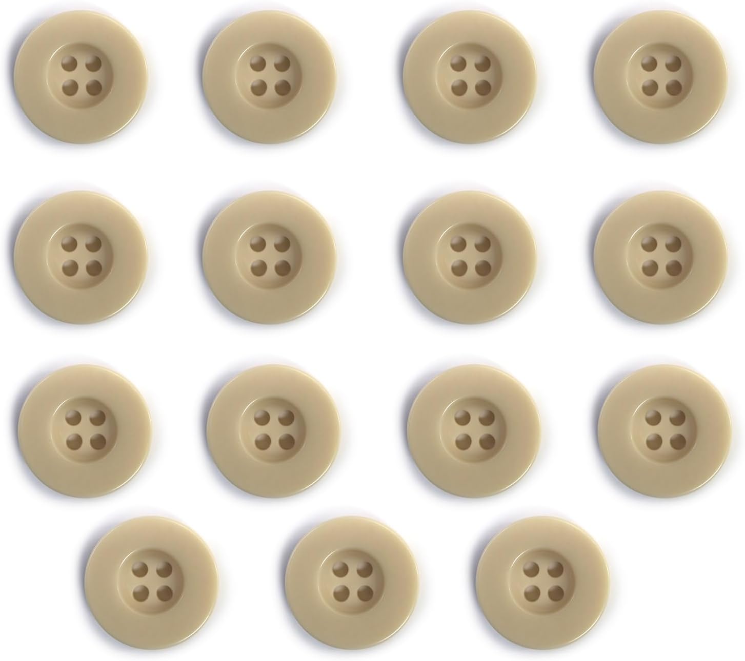 樂天商城 - ミリタリーボタン 【ライトベージュ】 四つ穴ボタン ボタン 15個入り 【18mm】 きらきらぷんぷん丸 B-419