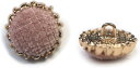 スエード調 布ボタン 【ピンク】 金フチ ボタン 飾りボタン 縫製ボタン 袖口ボタン 10個入り 【18mm】 きらきらぷんぷん丸 B-433