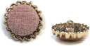 スエード調 布ボタン 【ピンク】 金フチ ボタン 飾りボタン 縫製ボタン 袖口ボタン 6個入り 【25mm】 きらきらぷんぷん丸 B-435