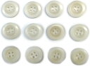 ナットボタン【ホワイト】四つ穴ボタン 白 ベーシック カラーボタン シンプル ボタン 手芸 12個入り【18mm】きらきらぷんぷん丸 B-437