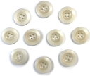 ナットボタン【ホワイト】四つ穴ボタン 白 ベーシック カラーボタン シンプル ボタン 手芸 10個入り【20mm】きらきらぷんぷん丸 B-438