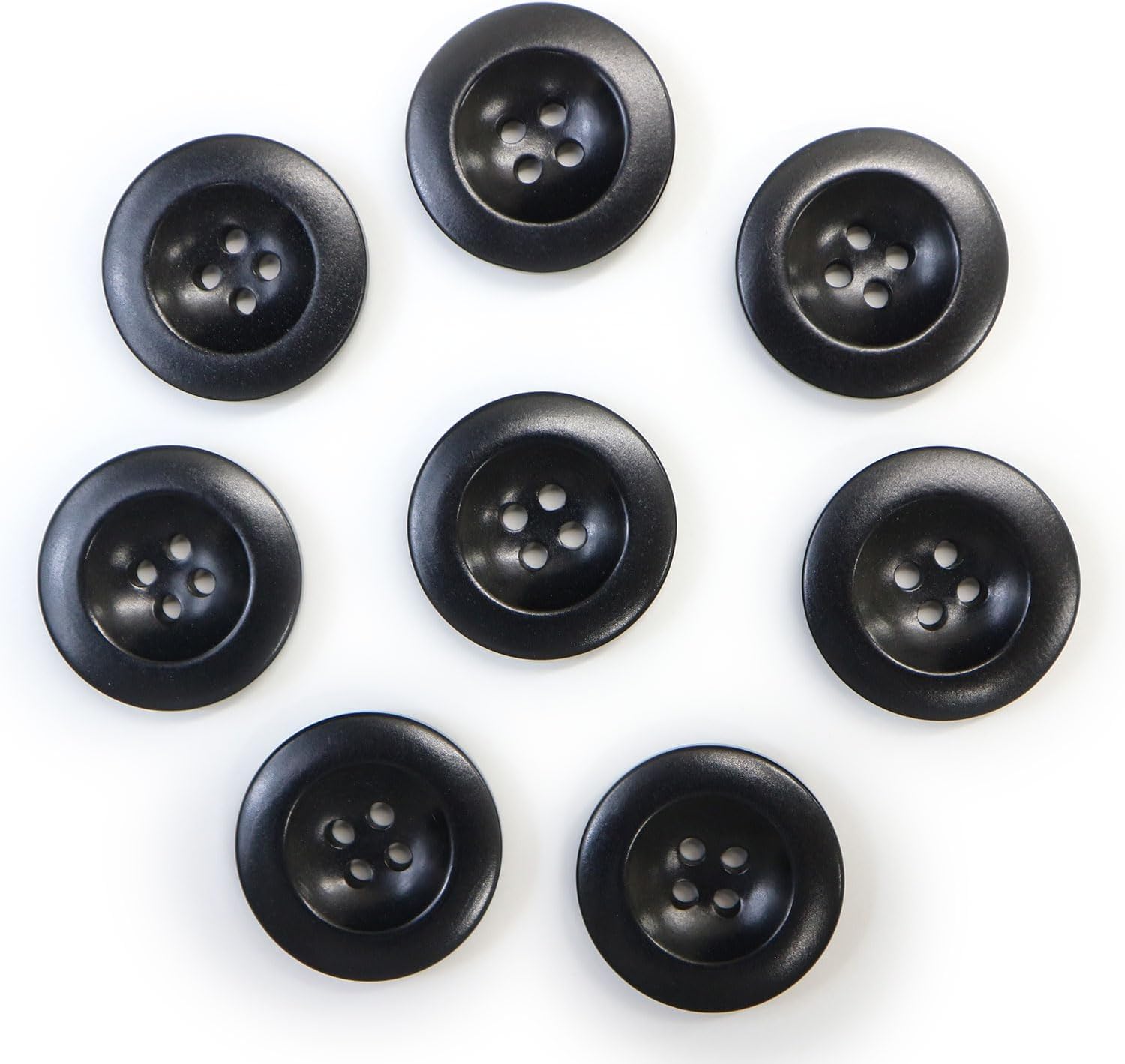 Rakuten - ナットボタン【ブラック】四つ穴ボタン 黒 ベーシック カラーボタン シンプル ボタン 手芸 8個入り【23mm】きらきらぷんぷん丸 B-444