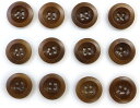 ナットボタン【ブラウン】四つ穴ボタン 茶色 ベーシック カラーボタン シンプル ボタン 手芸 12個入り【18mm】きらきらぷんぷん丸 B-447