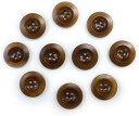 ナットボタン【ブラウン】四つ穴ボタン 茶色 ベーシック カラーボタン シンプル ボタン 手芸 10個入り【20mm】きらきらぷんぷん丸 B-448