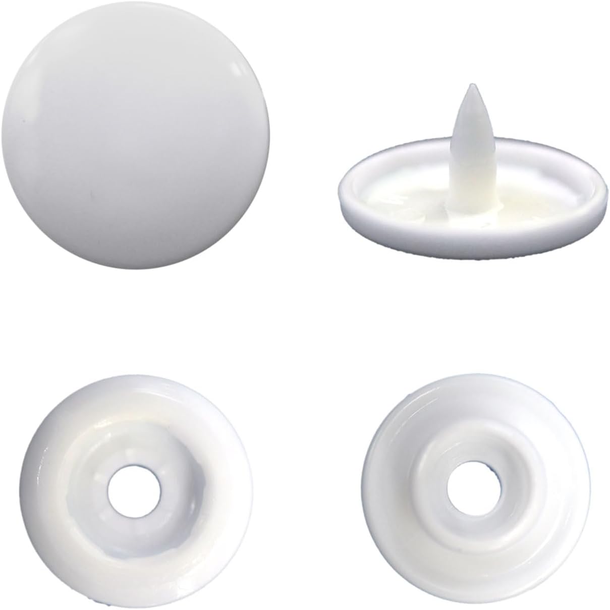 スナップボタン プラスチック製 12.4mm T5 【ホワイト】 白 20組入り きらきらぷんぷん丸 B-456