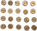 ココナッツボタン 二つ穴ボタン ナチュラル シャツボタン ウッド ボタン ブラウン 木目 木製 20個入り【11.5mm】きらきらぷんぷん丸 B-464
