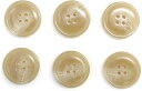 水牛調ボタン【ベージュ】スーツ コート ジャケット ブレザー 四つ穴 フロント 袖口 6個入り【25mm】きらきらぷんぷん丸 B-508
