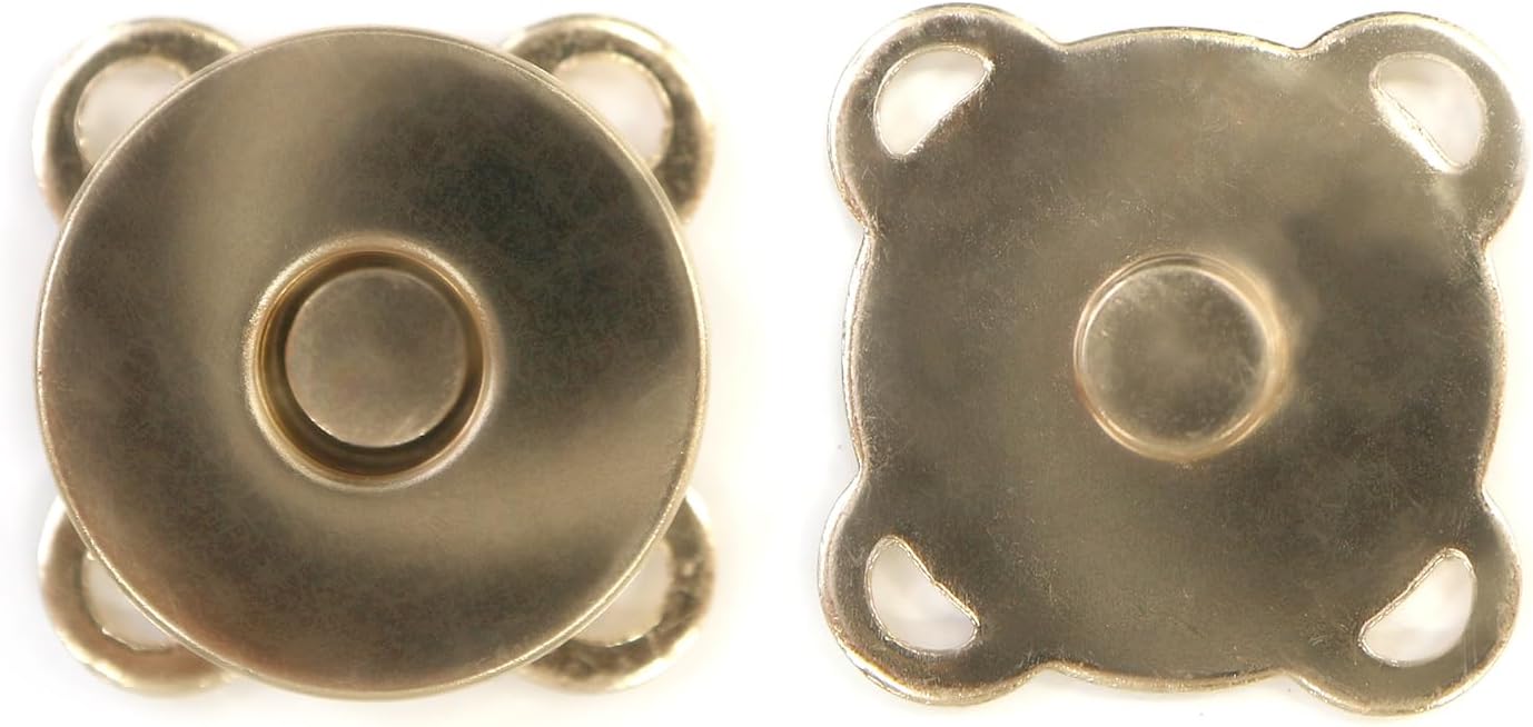 Rakuten - 磁気ボタン 【ゴールド】 金 縫い付けタイプ 打ち具不要 マグネットボタン 5個入り 【18mm】 きらきらぷんぷん丸 B-562