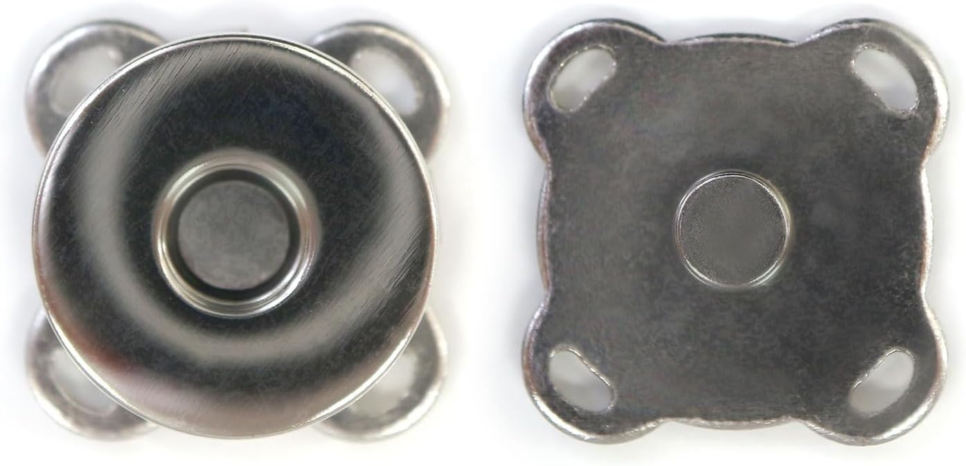 Rakuten - 磁気ボタン 【シルバー】 銀 縫い付けタイプ 打ち具不要 マグネットボタン 5個入り 【14mm】 きらきらぷんぷん丸 B-563