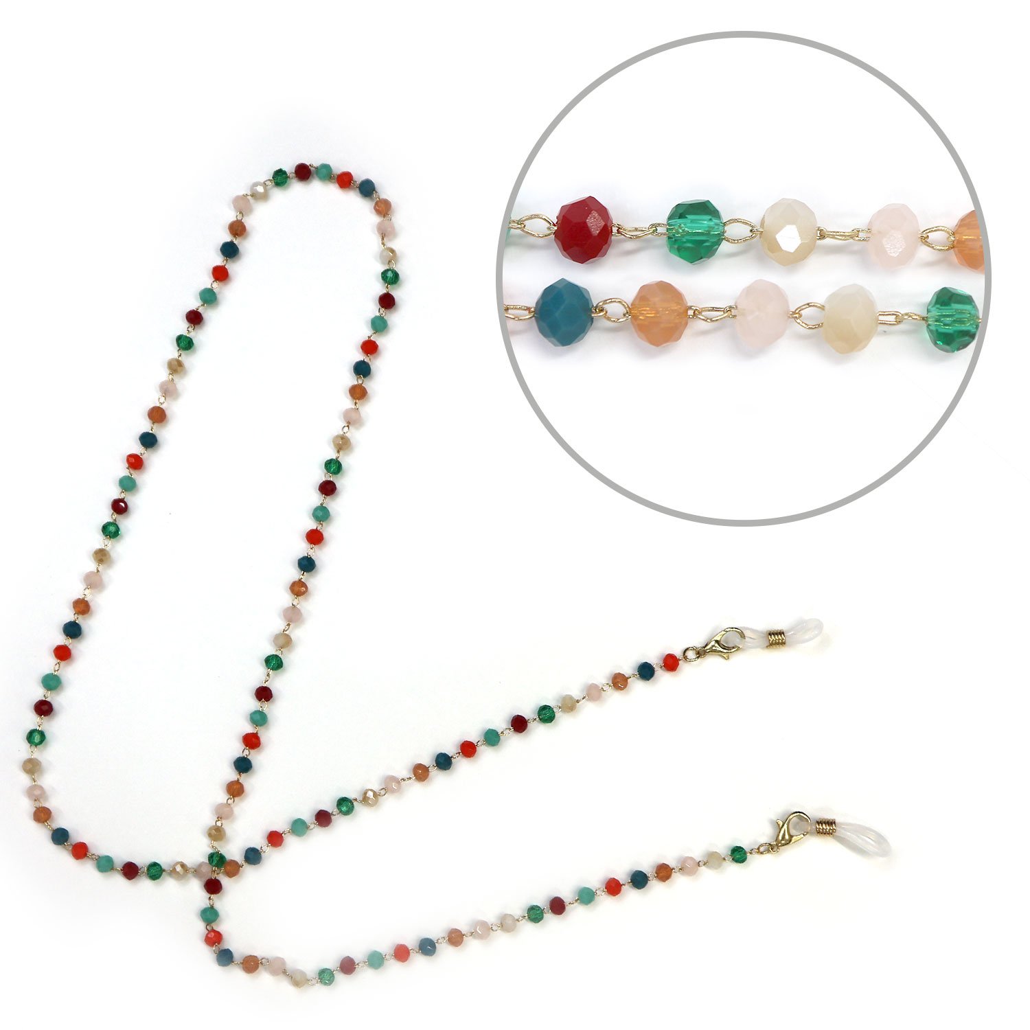 [きらきらぷんぷん丸] メガネチェーン カラフル ビーズ マスクチェーン メガネストラップ グラスコード..