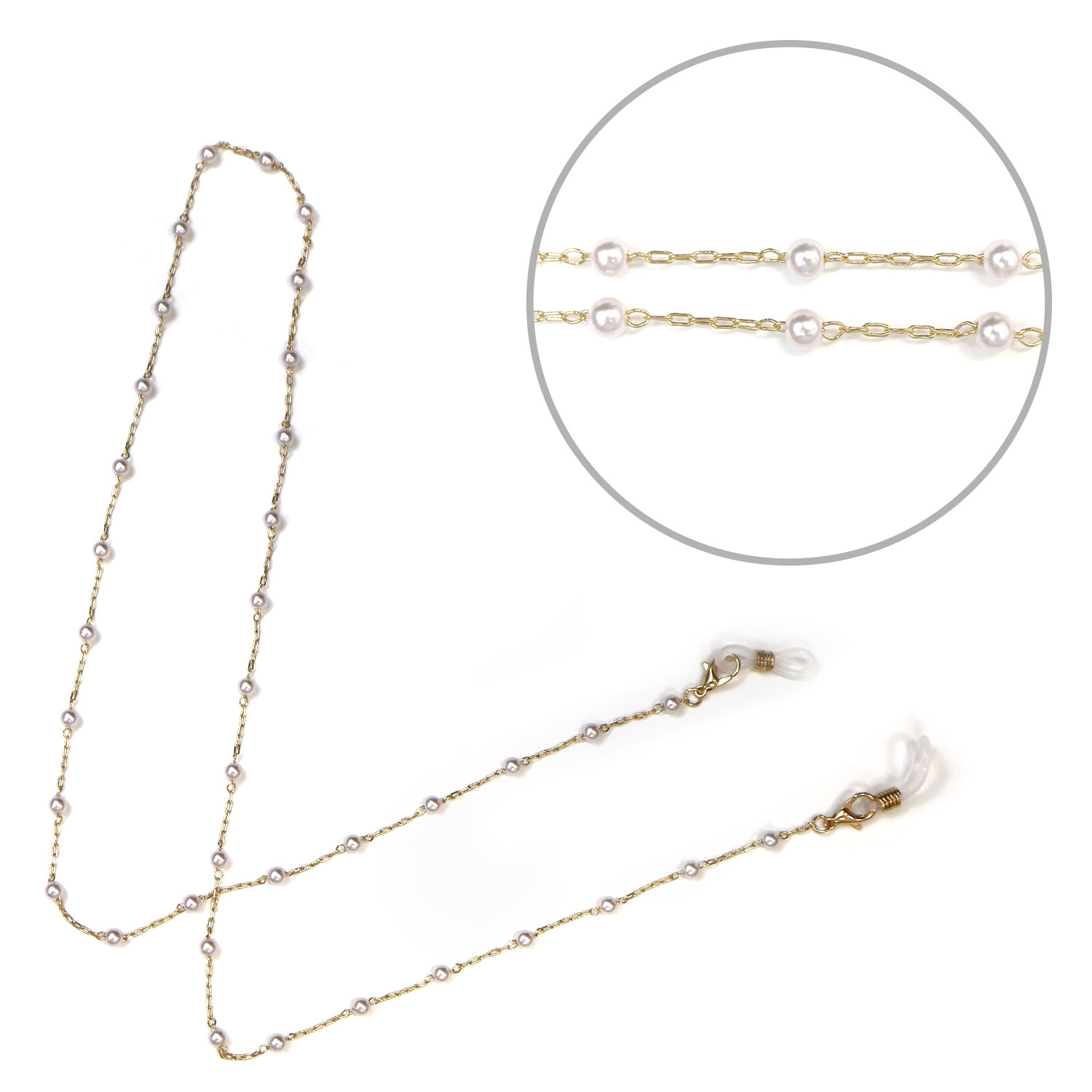 [きらきらぷんぷん丸] メガネチェーン パール マスクチェーン メガネストラップ グラスコード マスクス..