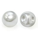 【パールボタン】 パール ボタン ホワイト ツヤあり 円 20個入り 【7.5mm】 きらきらぷんぷん丸 B-169