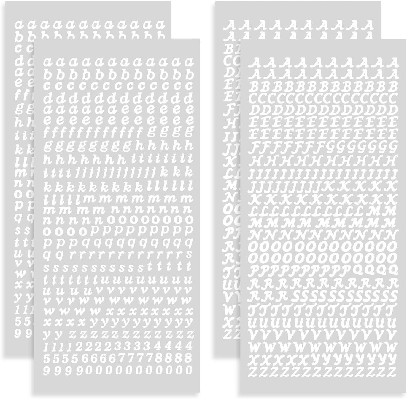 Rakuten - 英語 数字 シール 【ホワイト】 白 英字 大文字 小文字 アルファベット トレカデコ デコレーション 大容量 【合計4シート入り】 きらきらぷんぷん丸 YS-059
