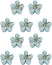 ヘアクリップ ミニ 小さめ 花 ラインストーン ライトブルー(ラメ入りタイプ) 10個入り グリッター 水色 キラキラ 半透明 髪留め きらきらぷんぷん丸 HPNN-023